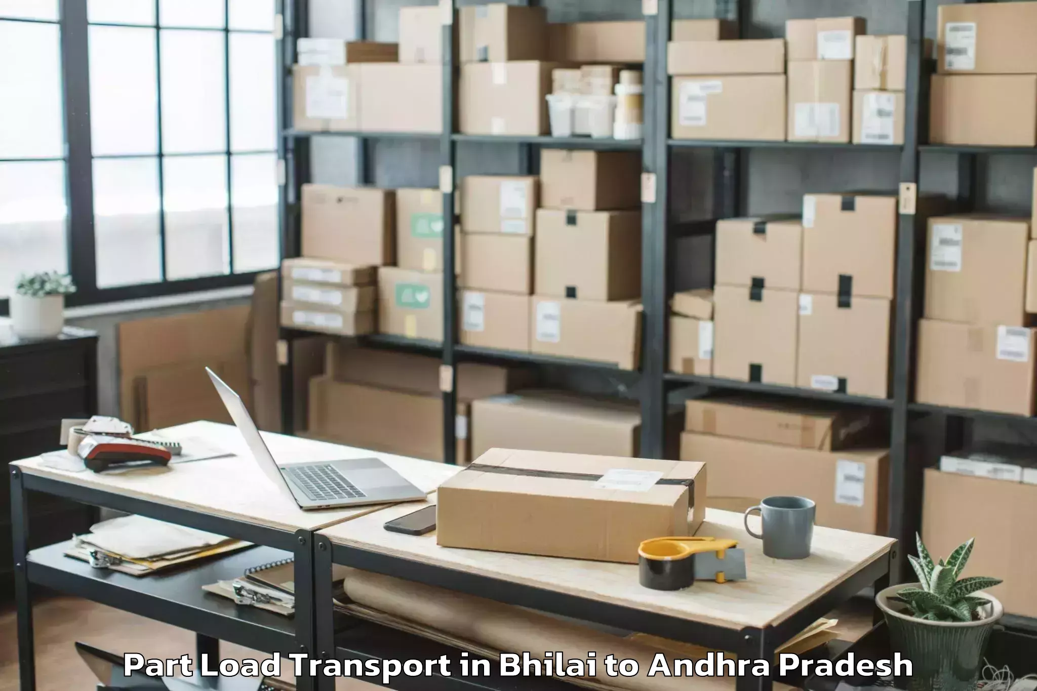 Quality Bhilai to Vignan University Guntur Part Load Transport